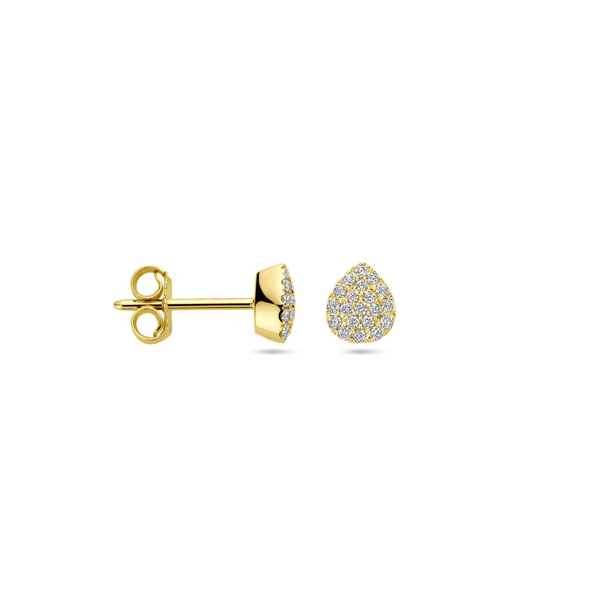 Fantasy Collection Oorbellen druppel diamant 0.21ct (2x 0.105ct) h si 6 mm 14K geelgoud