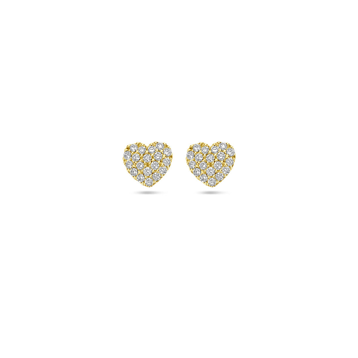Fantasy Collection Oorbellen hartje diamant 0.18ct (2x 0.09ct) h si 5,5 mm 14K geelgoud
