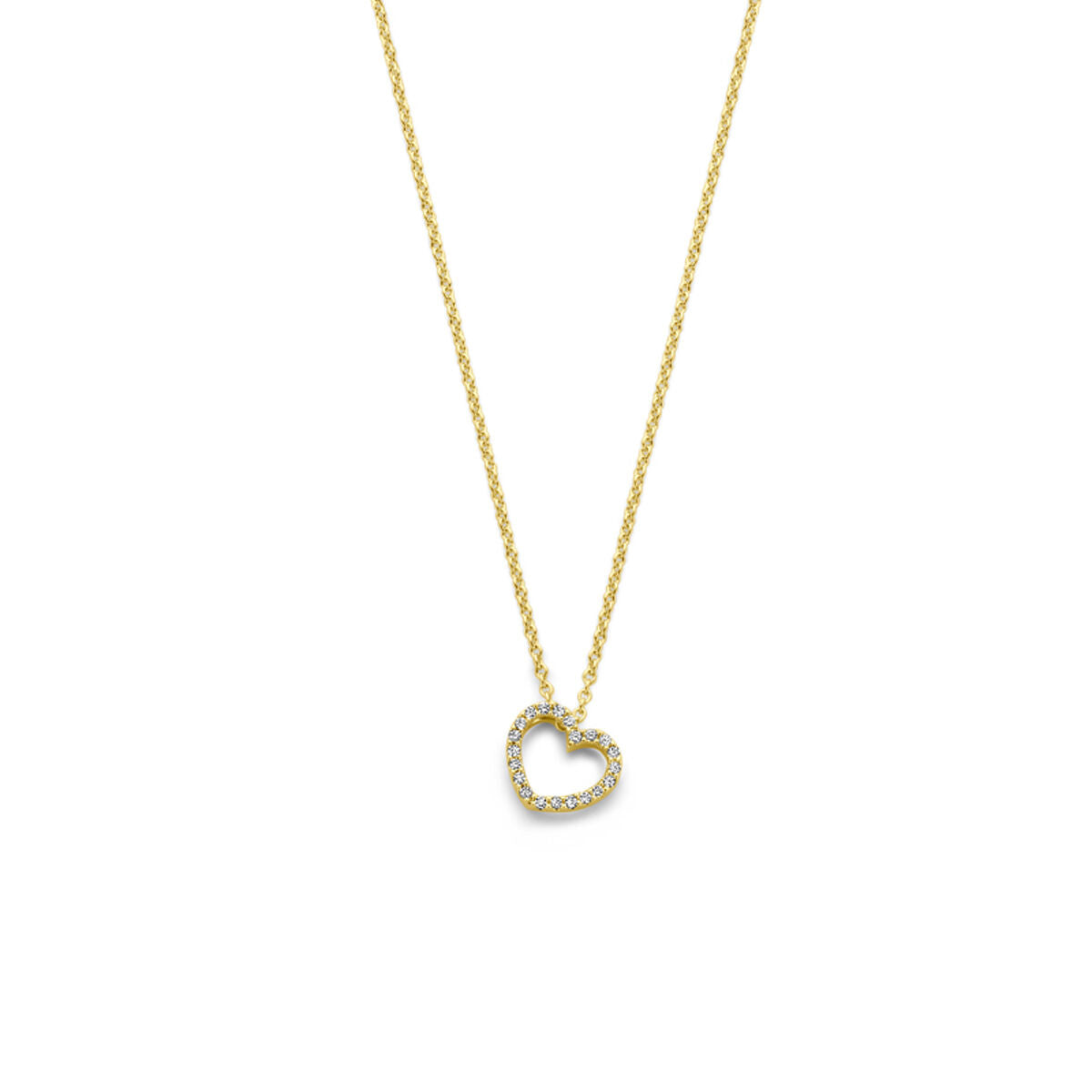 Fantasy Collection Collier hartje diamant 0.06ct h si 40 - 42 - 44 cm 14K geelgoud