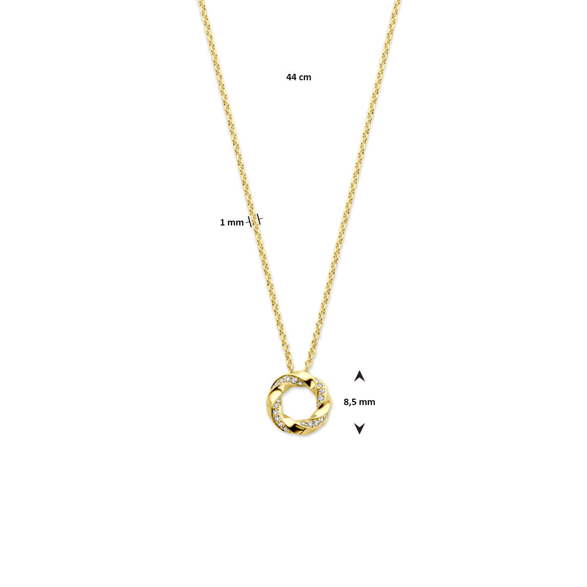 Fantasy Collection Collier diamant 0.06ct h si 40 - 42 - 44 cm 14K geelgoud
