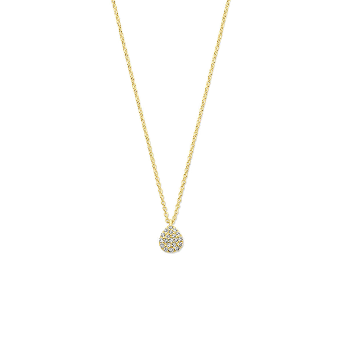 Fantasy Collection Collier druppel diamant 0.10ct h si 40 - 42 - 44 cm 14K geelgoud