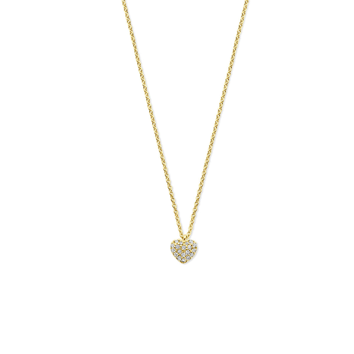 Fantasy Collection Collier hartje diamant 0.09ct h si 40 - 42 - 44 cm 14K geelgoud