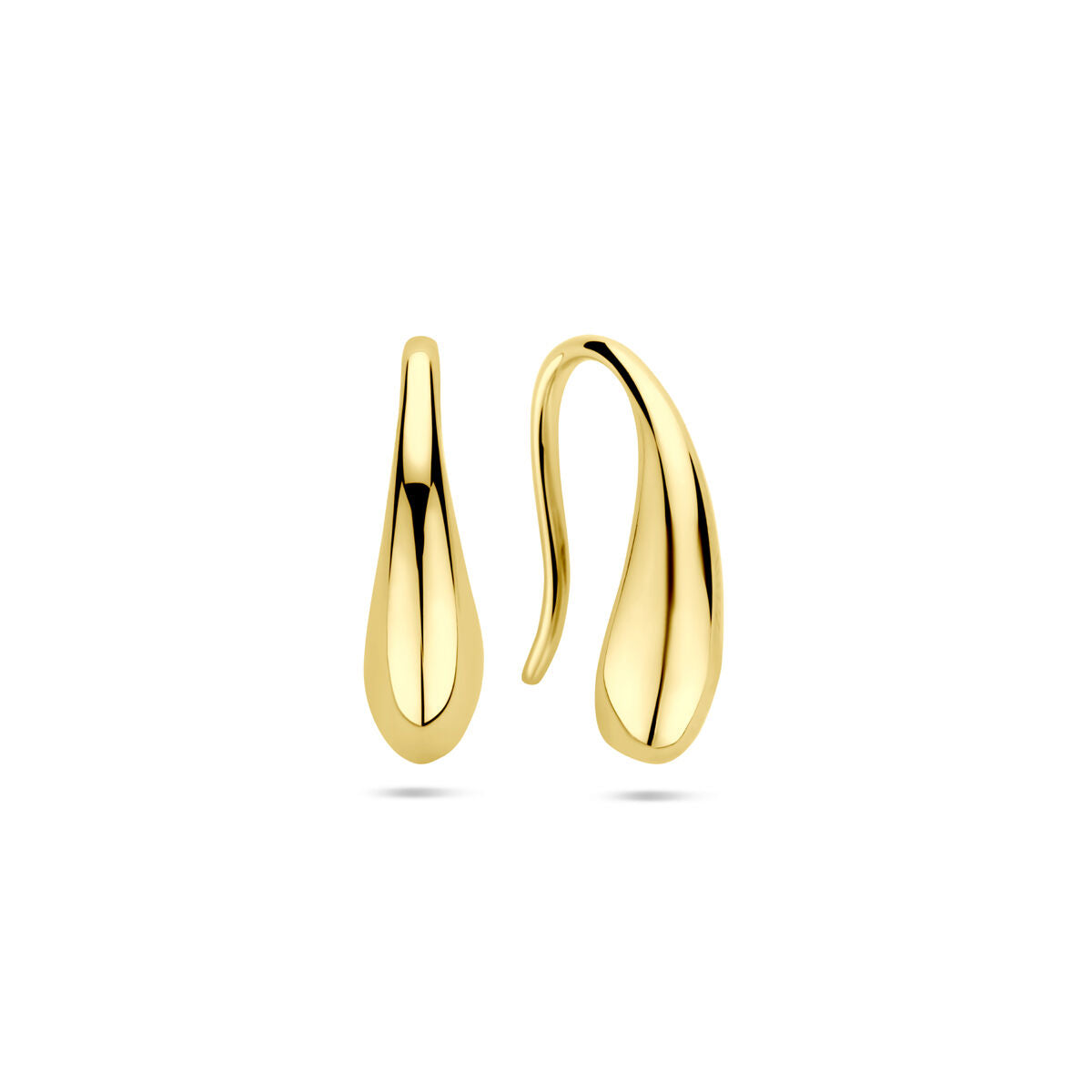 Fantasy Collection Oorbellen druppel franse haak 16,5 mm 14K geelgoud
