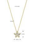 14K Geelgoud Collier Bloem Diamant 0.42Ct H Si 41 - 43 - 45 Cm - 4033489 - PansiteNederland.nl