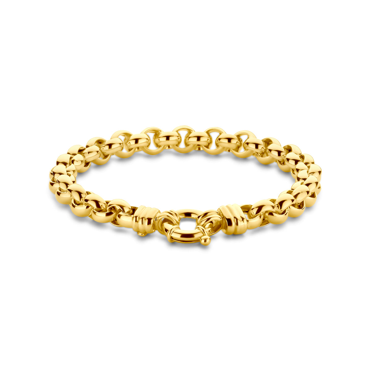 Ketting Jasseron 7,0 mm met groot veerslot 14K geelgoud