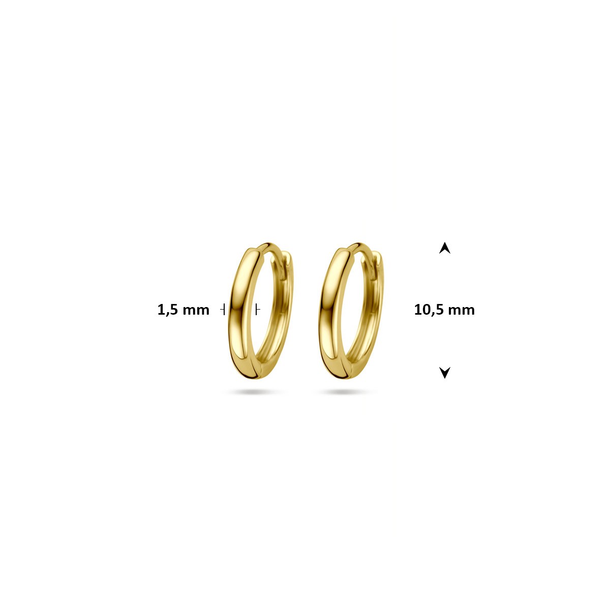 Oorbellen 10,5 mm 14K geelgoud