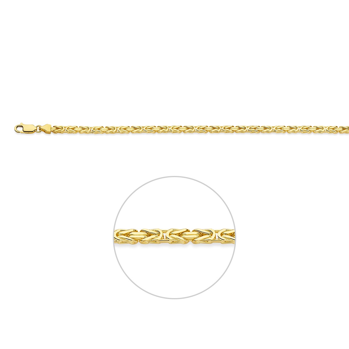 Armband Konings half massief 3,3 mm 14K geelgoud