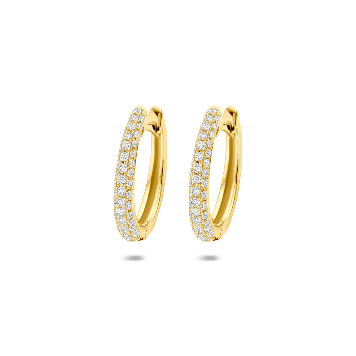 Fantasy Collection Klapoorringen diamant 14K geelgoud 0.38ct (2x 0.19ct) h si 15,5 mm