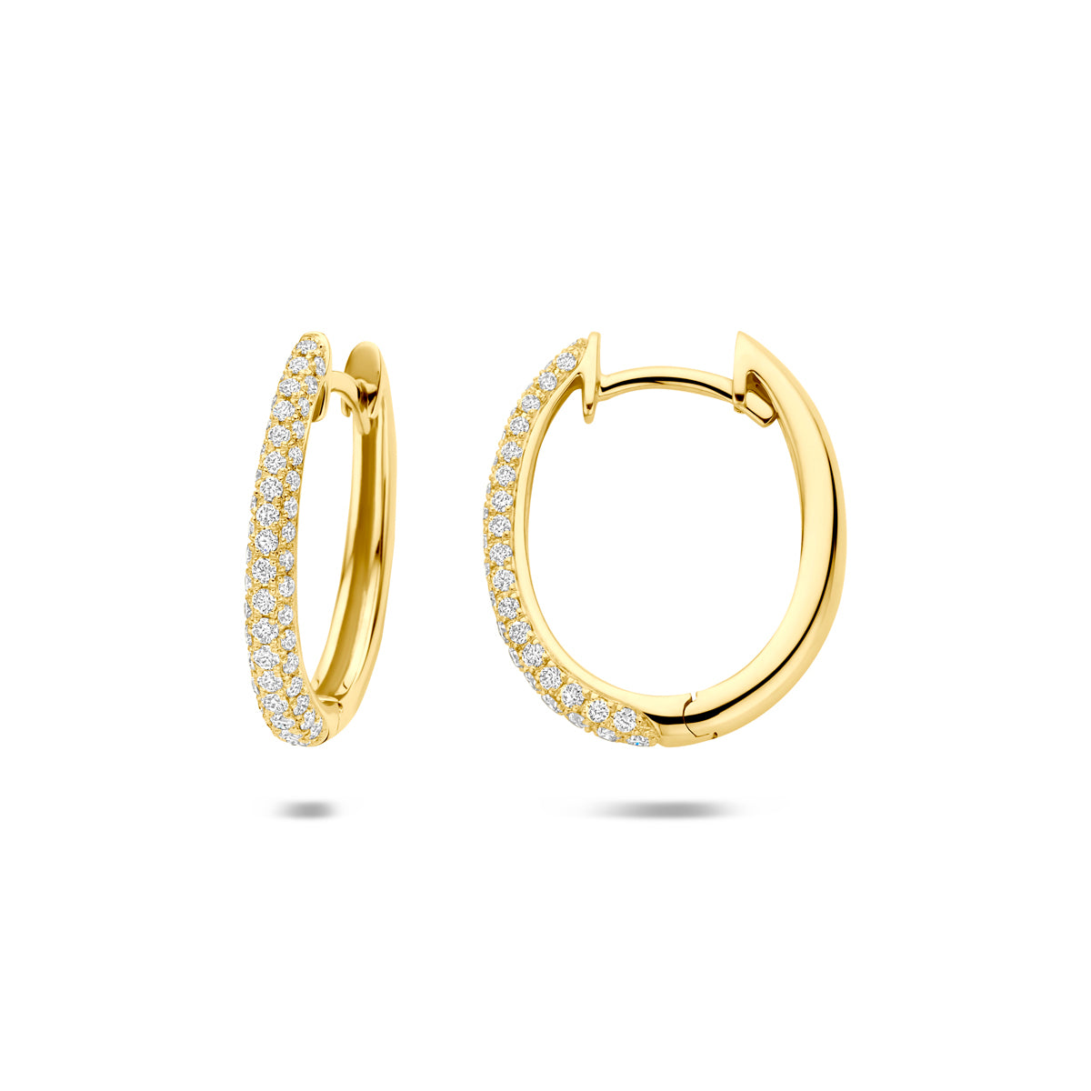 Fantasy Collection Klapoorringen diamant 14K geelgoud 0.43ct (2x 0.21ct) h si 17,5 mm - afbeelding 3