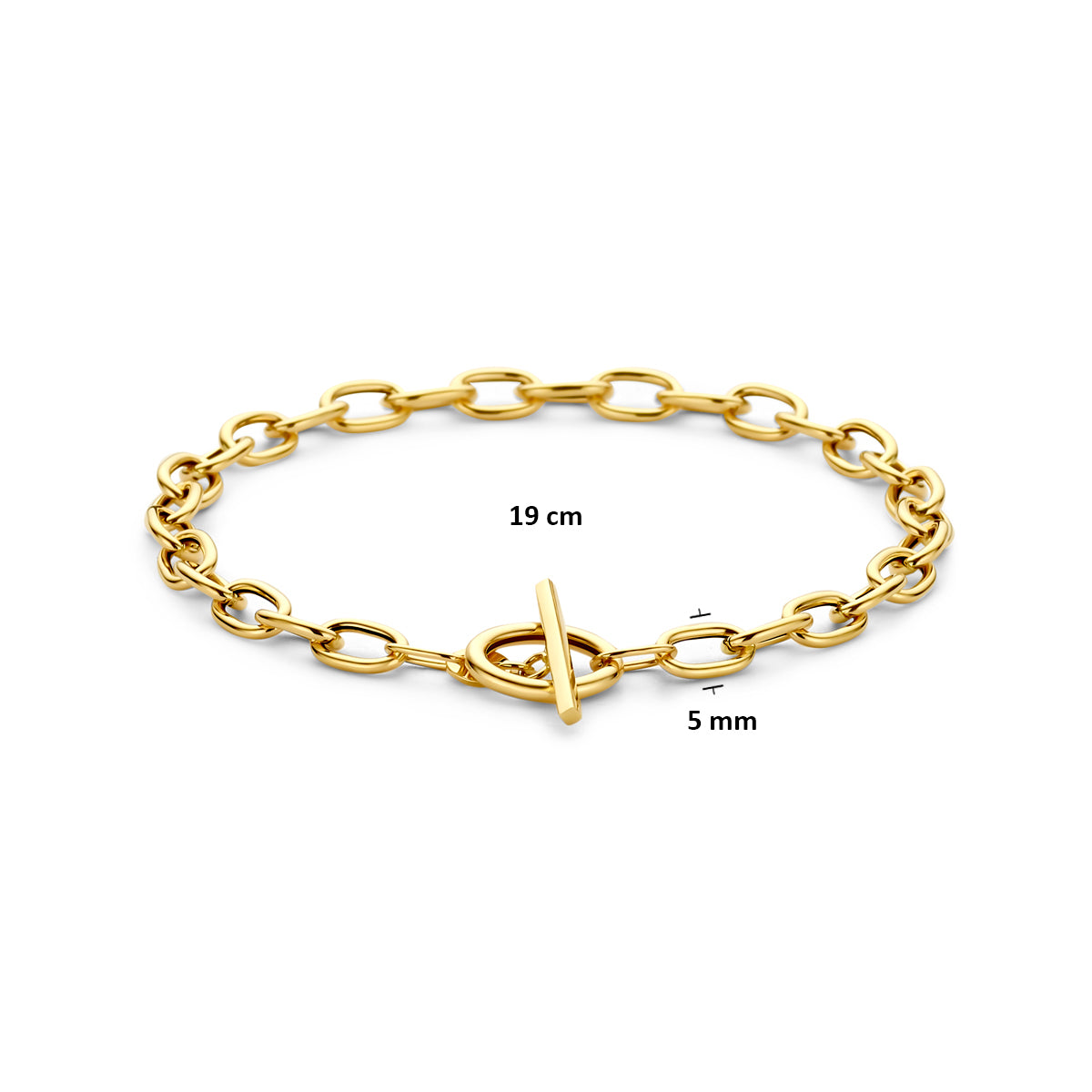 Armband kapittelslot 5 mm 14K geelgoud 19 cm