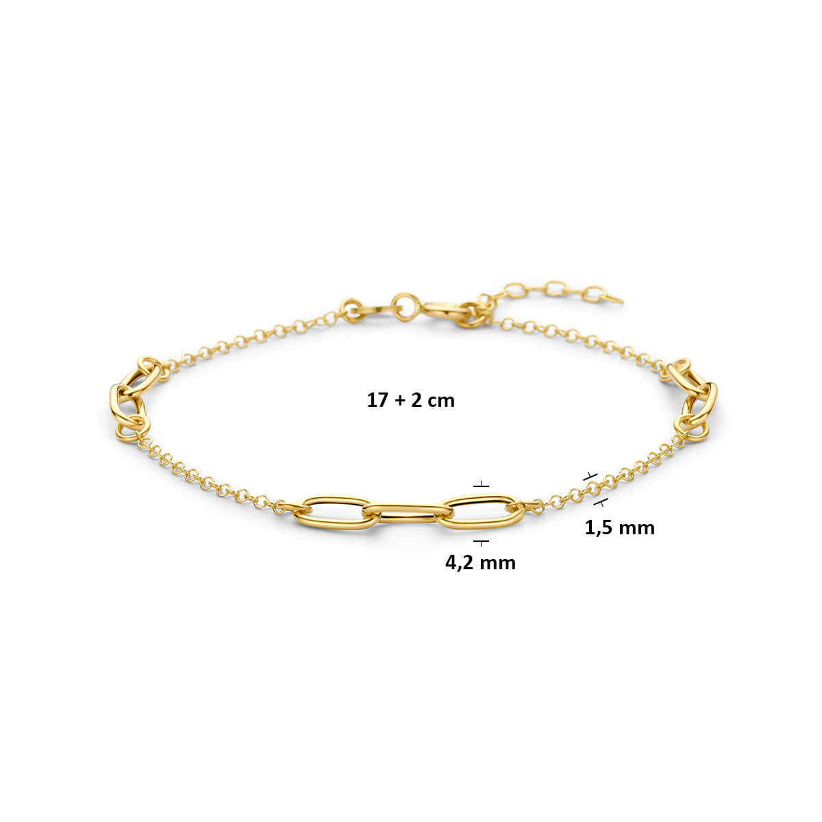 Armband 17 + 2 cm 14K geelgoud