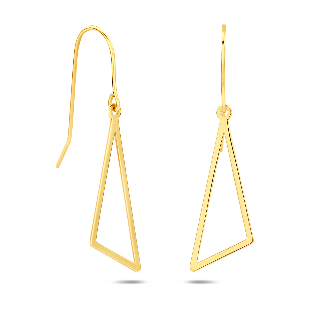 Fantasy Collection Oorhangers driehoek franse haak 14K geelgoud 26,5 mm