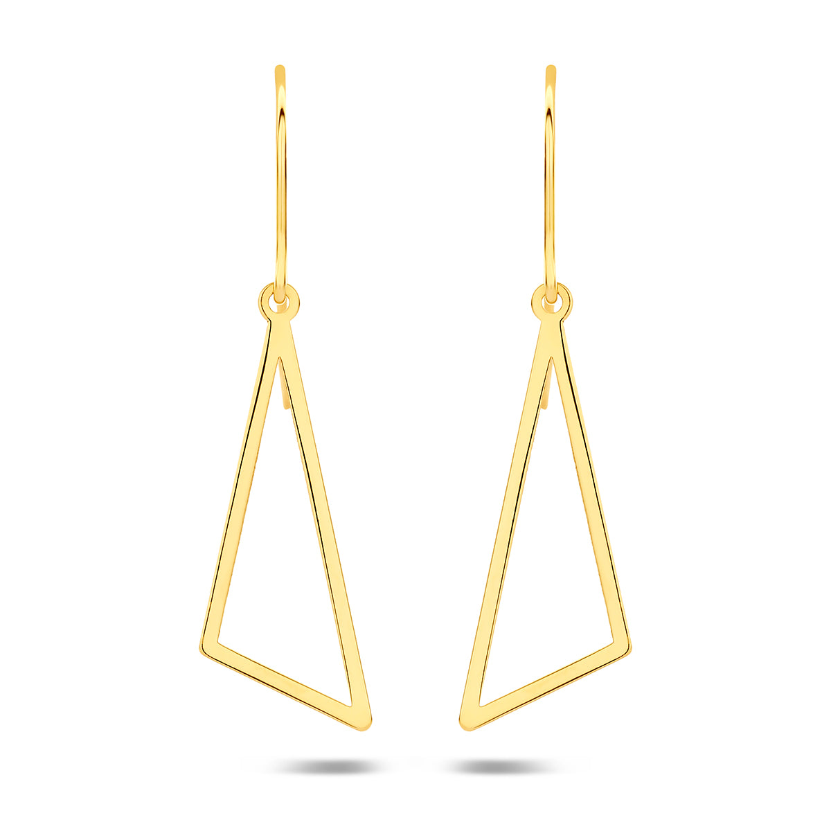 Fantasy Collection Oorhangers driehoek franse haak 14K geelgoud 26,5 mm - afbeelding 3