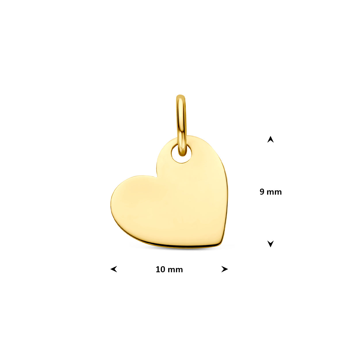 Fantasy Collection Graveerhanger hartje 14K geelgoud 9 mm - afbeelding 4