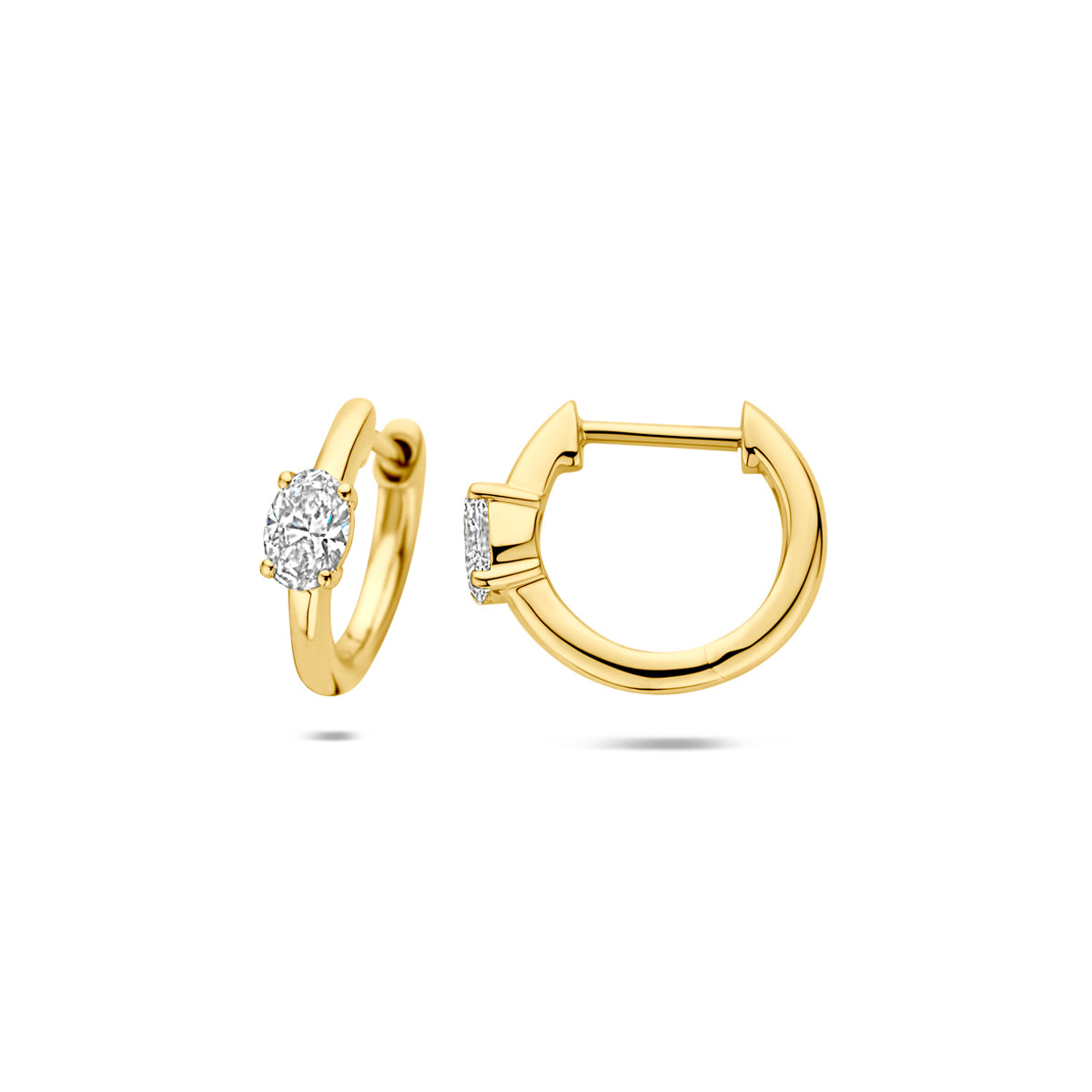 Fantasy Collection Klapoorringen lab grown diamant 14K geelgoud 0.50ct (2x 0.25ct) g vs 12,5 mm - afbeelding 3