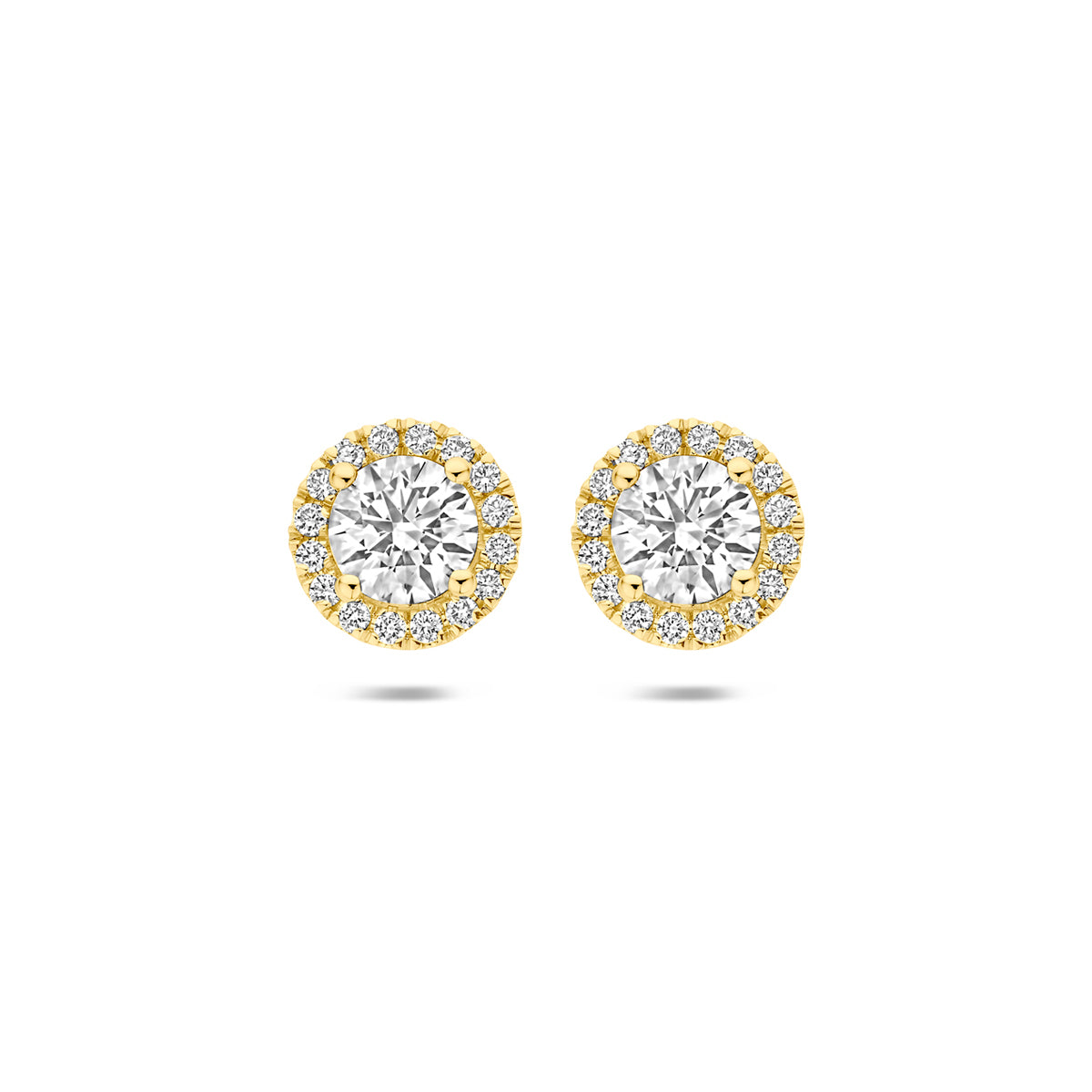 Fantasy Collection Oorknoppen lab grown diamant 14K geelgoud 1.77ct (2x 0.885ct) g vs 9 mm