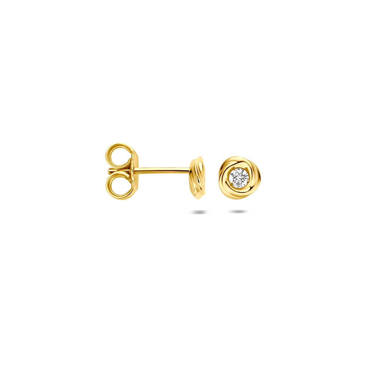 Fantasy Collection Oorknoppen lab grown diamant 14K geelgoud 0.10ct (2x 0.05ct) f vs 5 mm - afbeelding 3