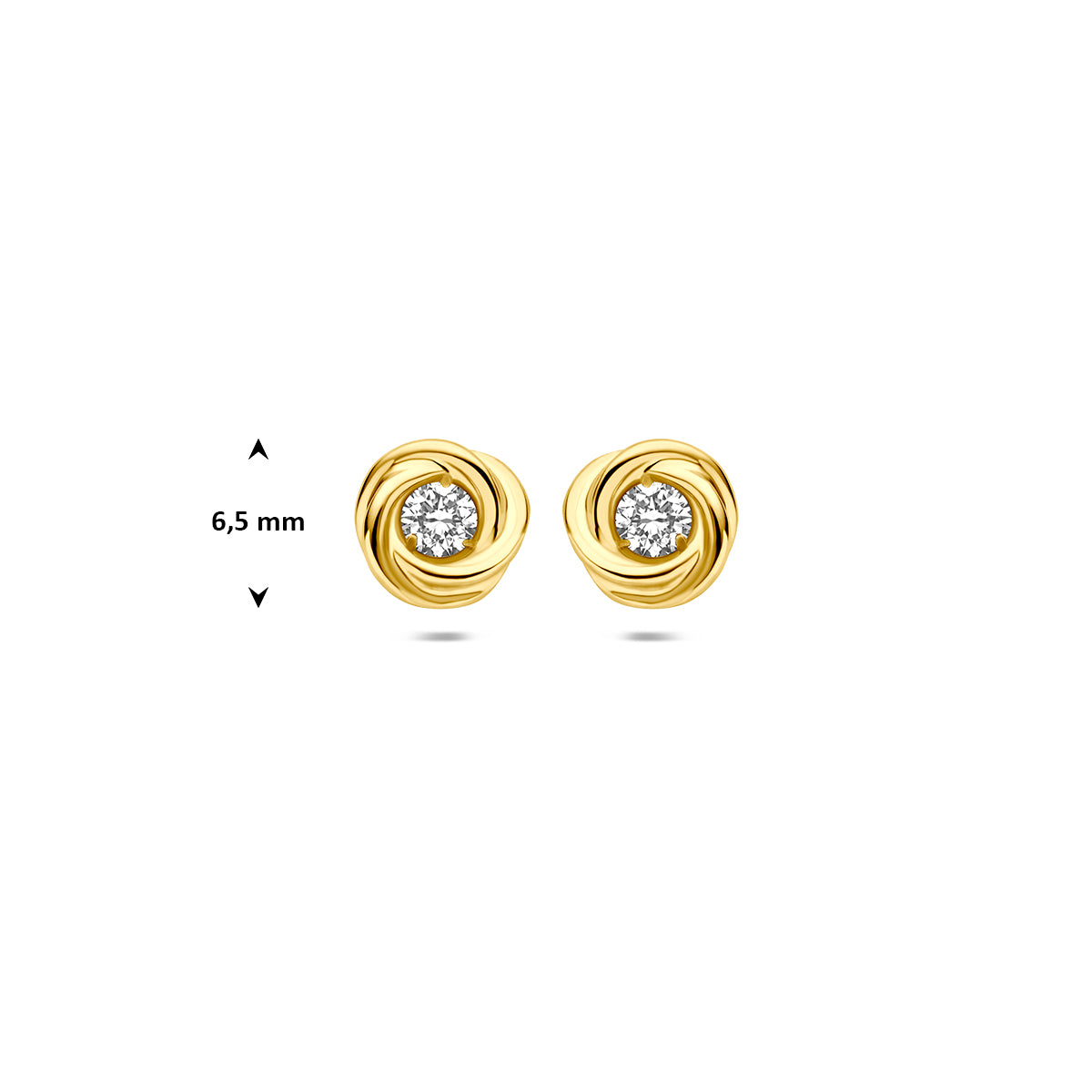 Fantasy Collection Oorknoppen lab grown diamant 14K geelgoud 0.20ct (2x 0.10ct) f vs 6,5 mm - afbeelding 4