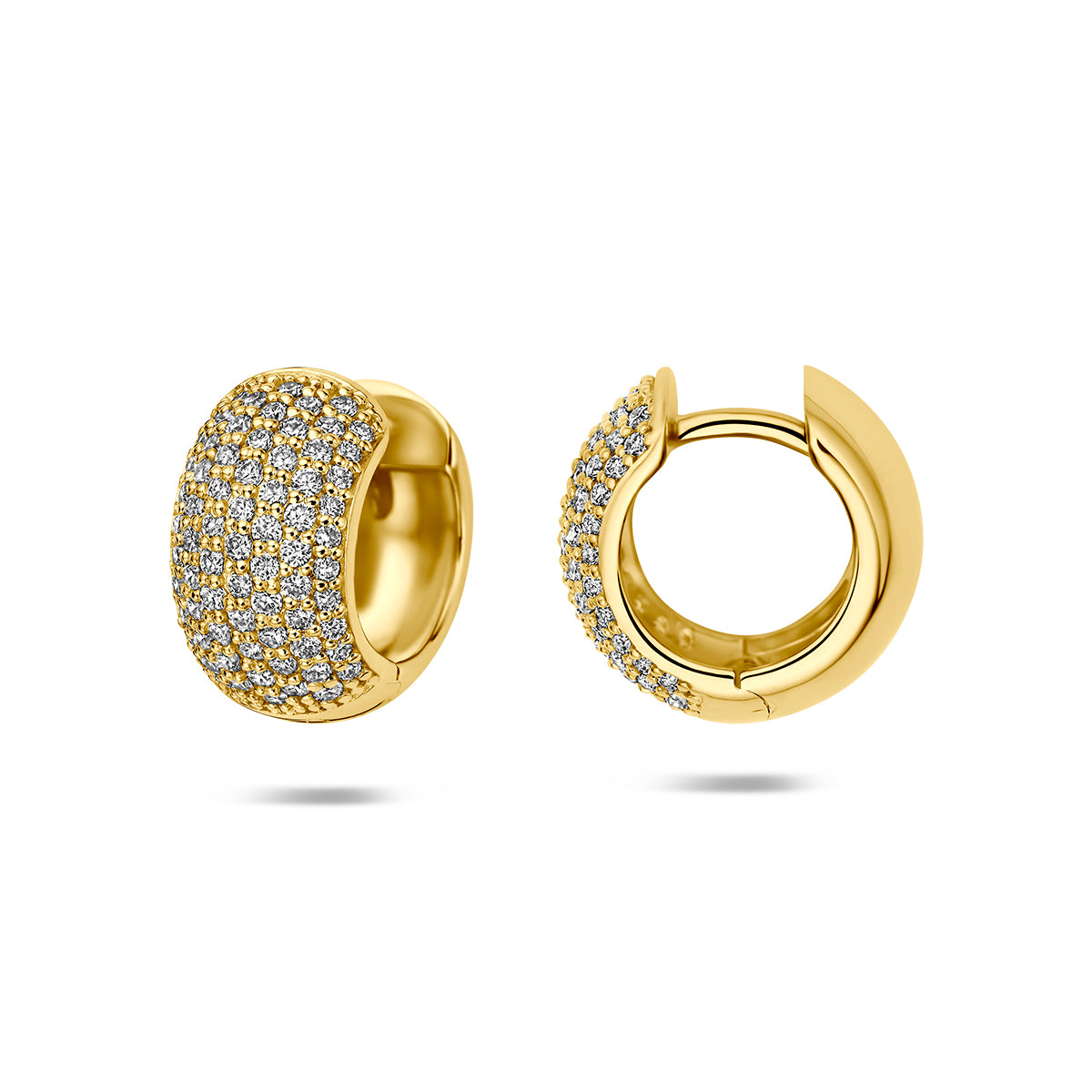 Fantasy Collection Klapoorringen lab grown diamant 14K geelgoud 1.07ct (2x 0.535ct) f vs 14 mm - afbeelding 3