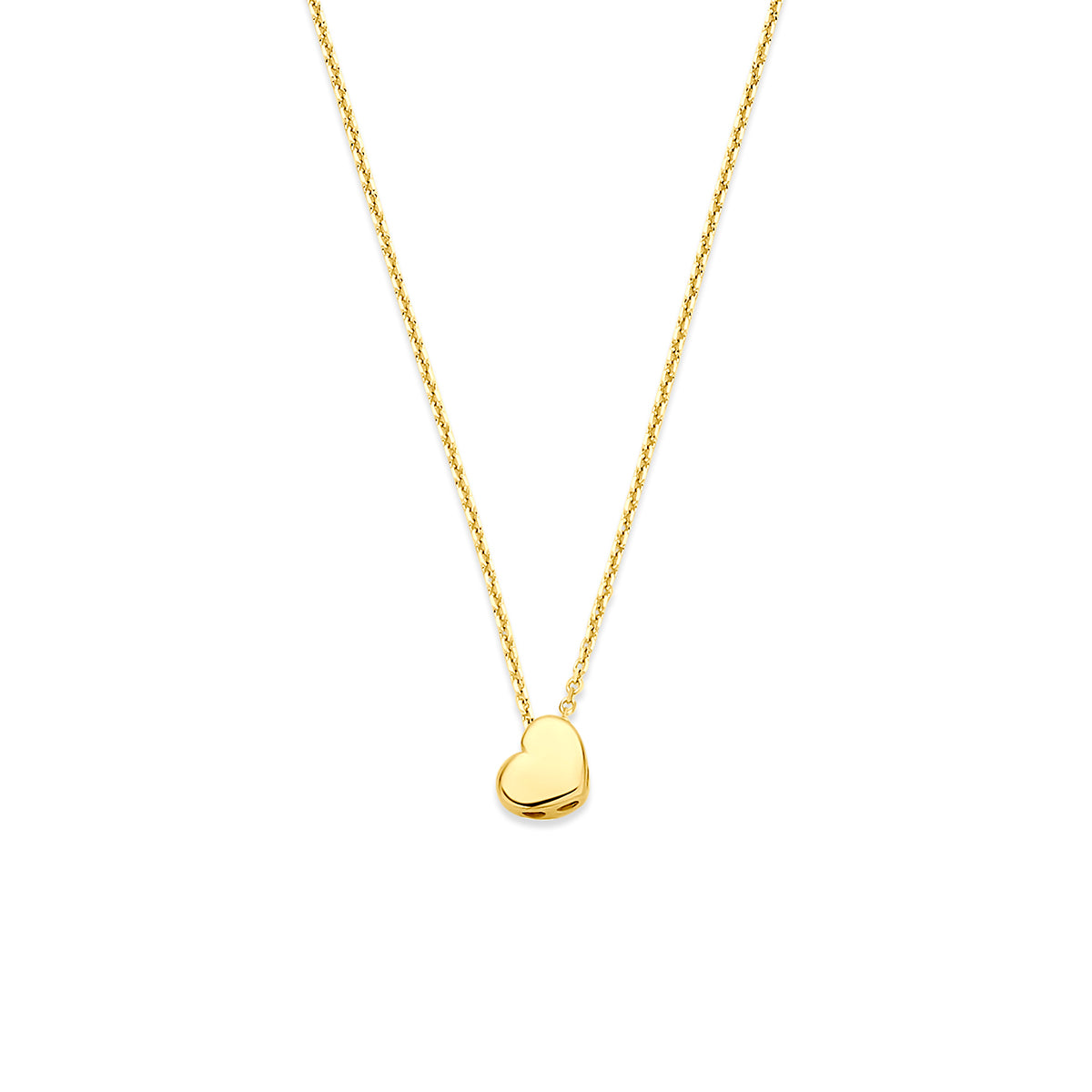 Fantasy Collection Collier hartje 14K geelgoud 40 - 42 - 44 cm
