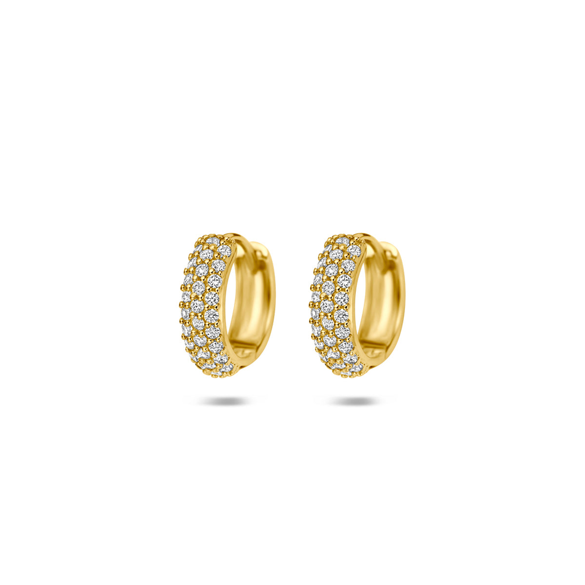 Fantasy Collection Klapoorringen zirkonia 14K geelgoud 11,5 mm