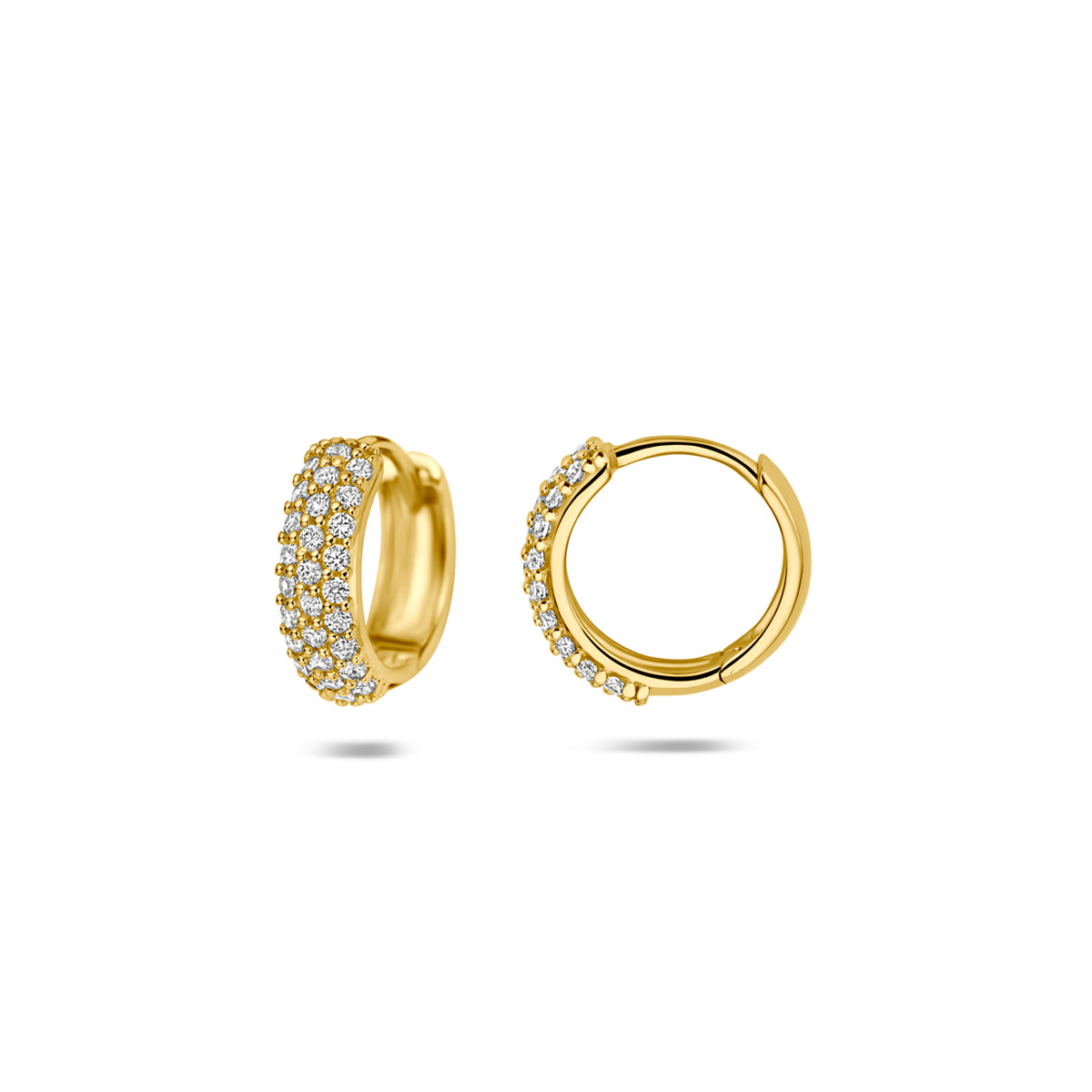 Fantasy Collection Klapoorringen zirkonia 14K geelgoud 11,5 mm - afbeelding 3