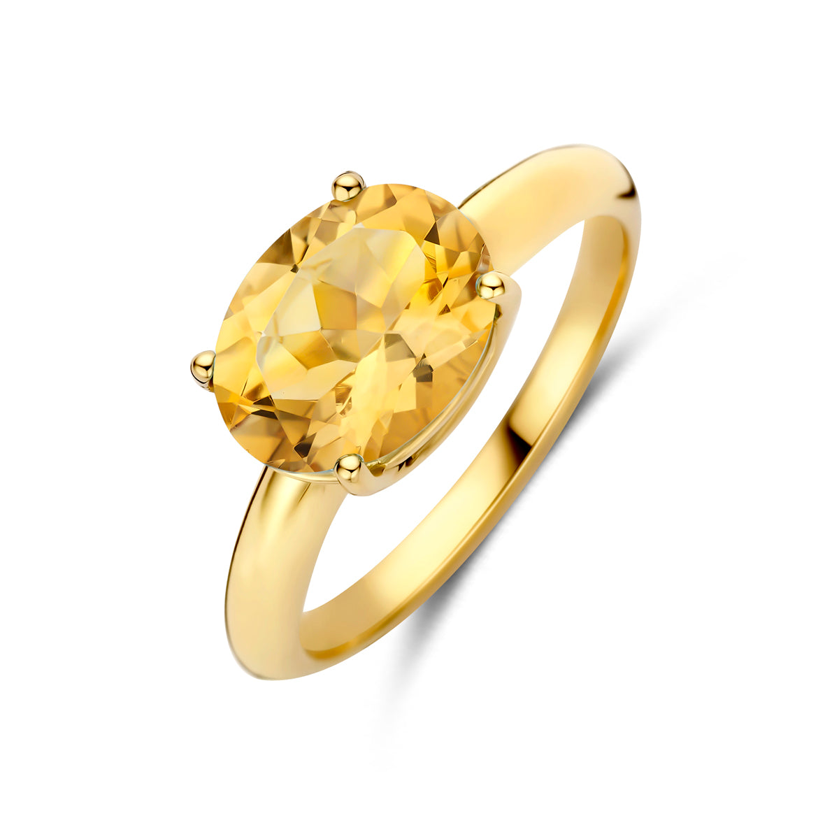 Ring citrien 14K geelgoud