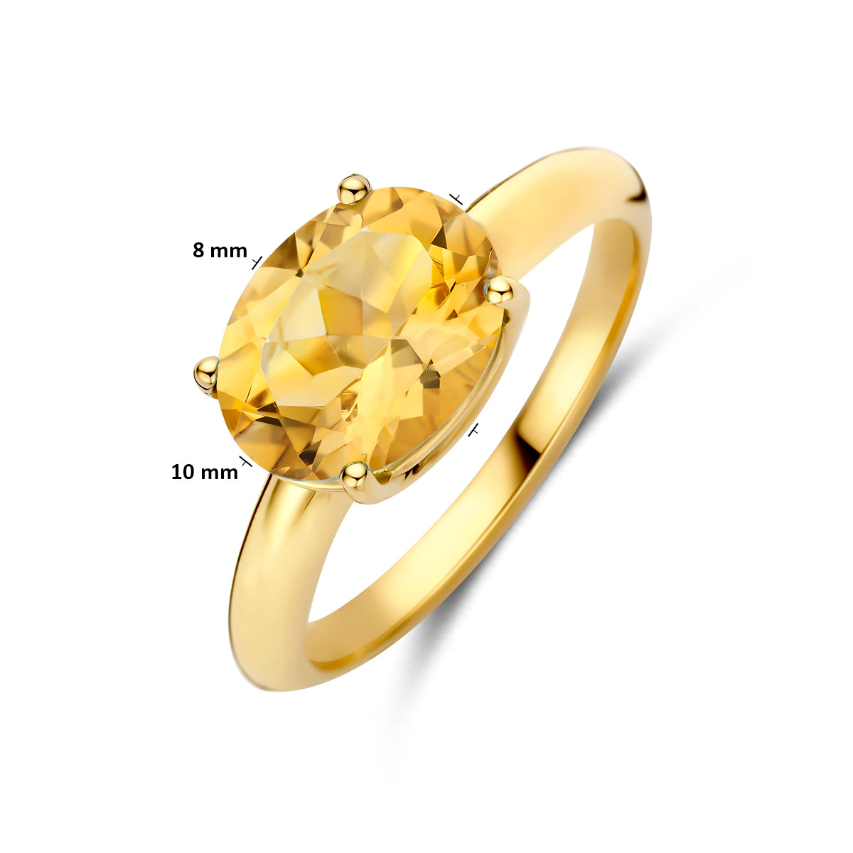 Ring citrien 14K geelgoud