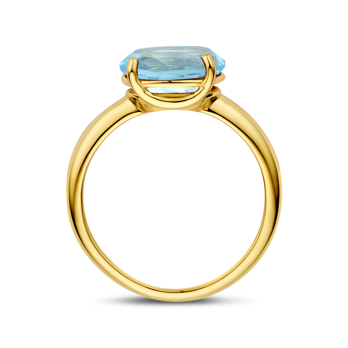 Ring blauw topaas 14K geelgoud