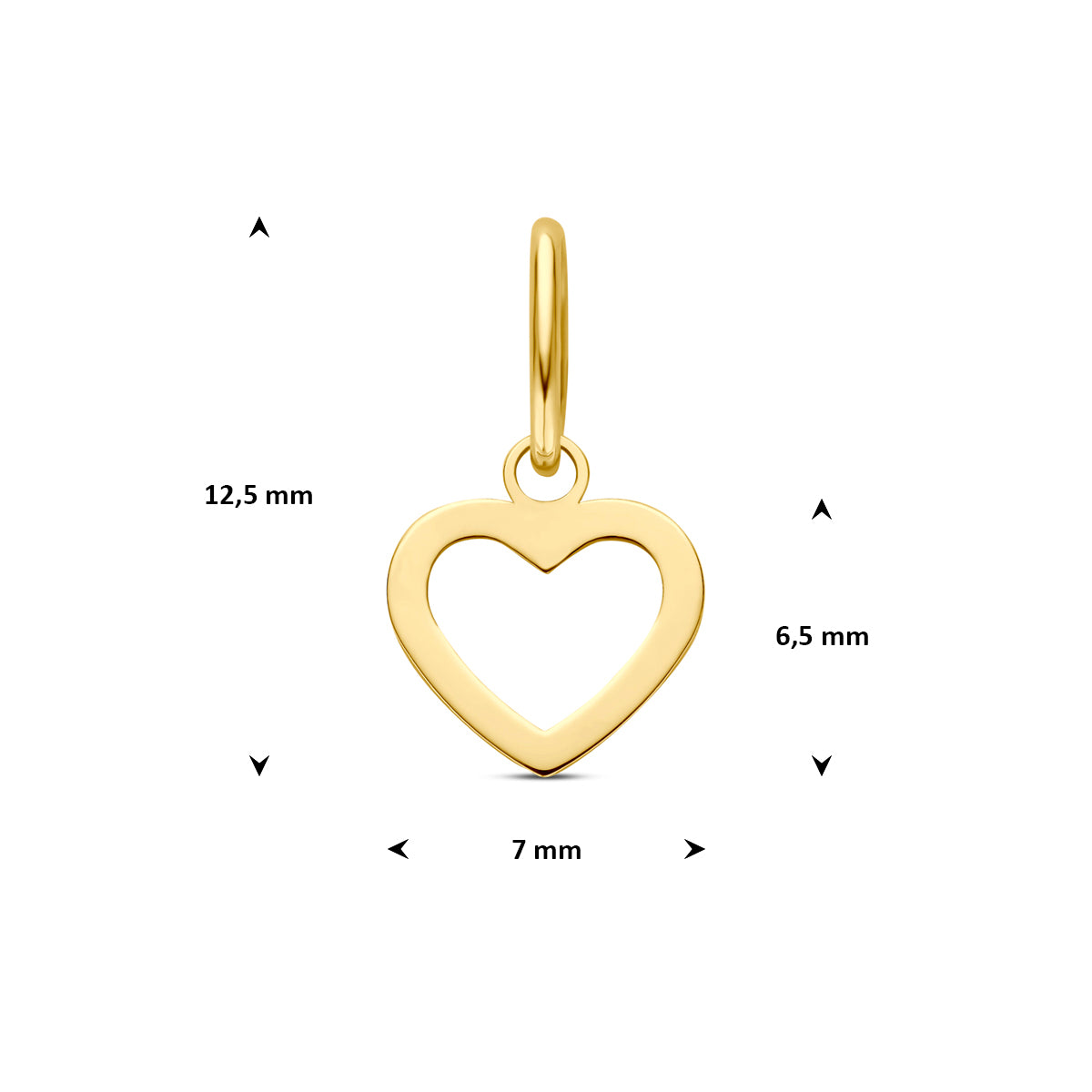 Fantasy Collection Hanger hartje 14K geelgoud 6,5 mm - afbeelding 4