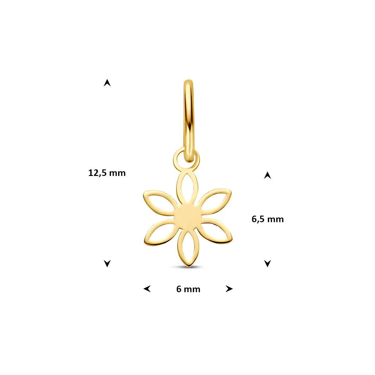 Fantasy Collection Hanger bloem 14K geelgoud 6,5 mm - afbeelding 4