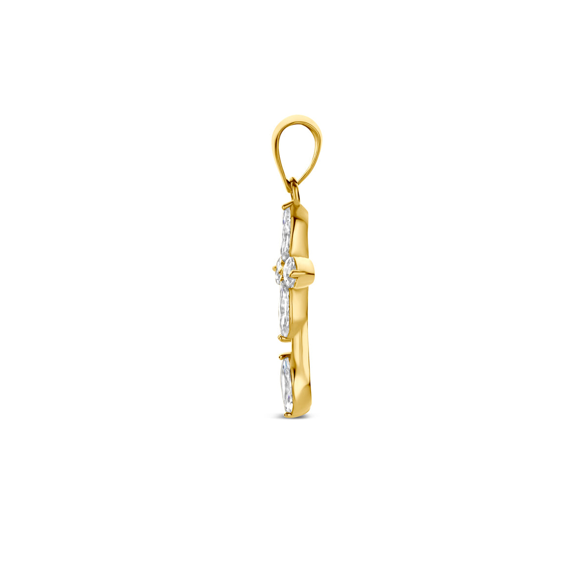 Fantasy Collection Hanger kruis zirkonia 14K geelgoud 14,5 mm - afbeelding 3