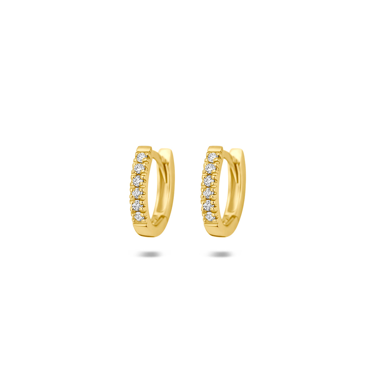 Fantasy Collection Klapoorringen ovaal lab grown diamant 14K geelgoud 0.12ct (2x 0.06ct) f vs 11 mm