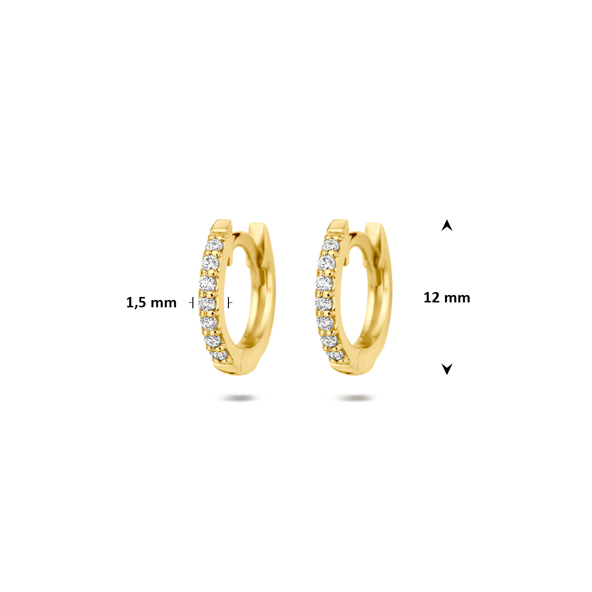 Fantasy Collection Klapoorringen lab grown diamant f vs 14K geelgoud - afbeelding 4