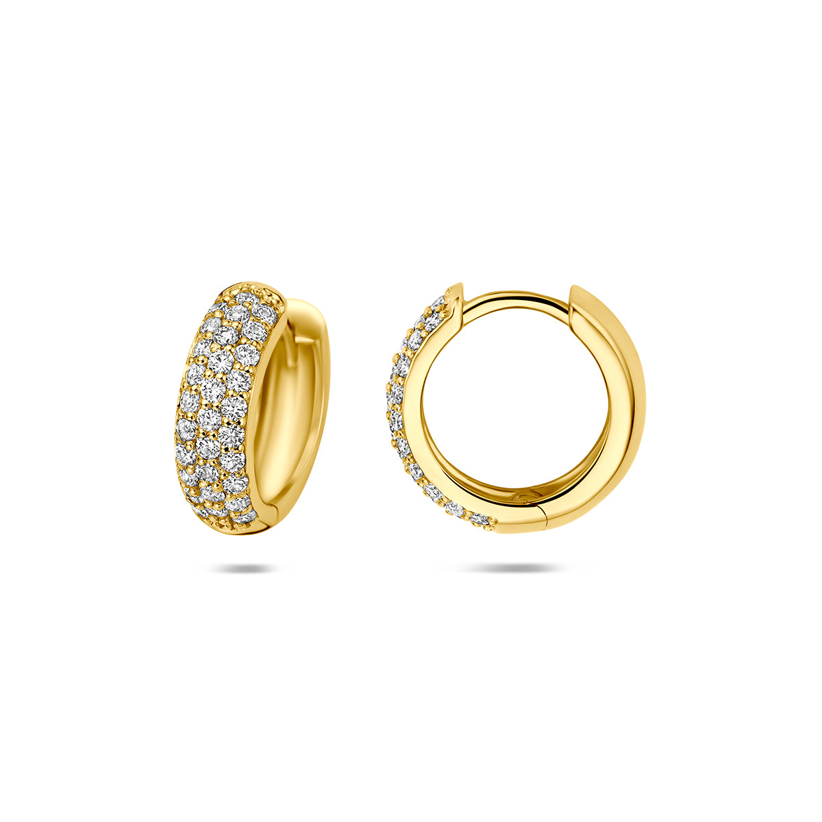 Fantasy Collection Klapoorringen lab grown diamant 14K geelgoud 0.60ct (2x 0.3ct) f vs 13 mm - afbeelding 3