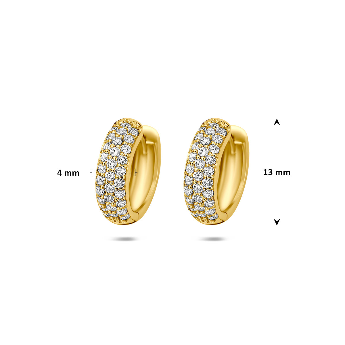 Fantasy Collection Klapoorringen lab grown diamant 14K geelgoud 0.60ct (2x 0.3ct) f vs 13 mm - afbeelding 4
