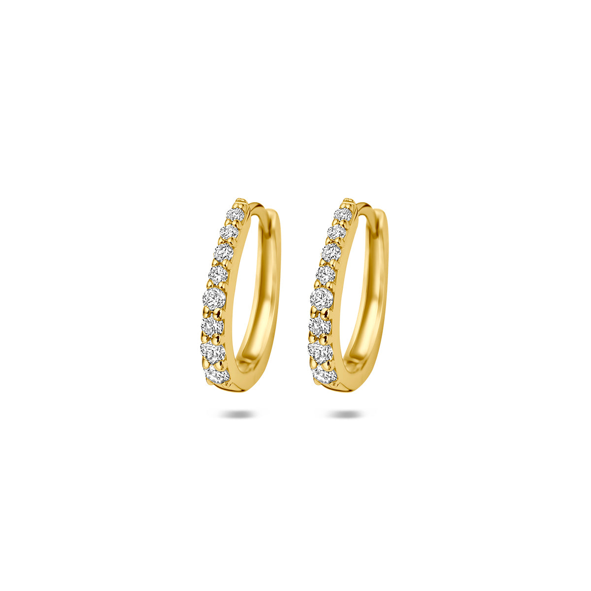 Fantasy Collection Klapoorringen lab grown diamant 14K geelgoud 0.30ct (2x 0.15ct) f vs 14 mm