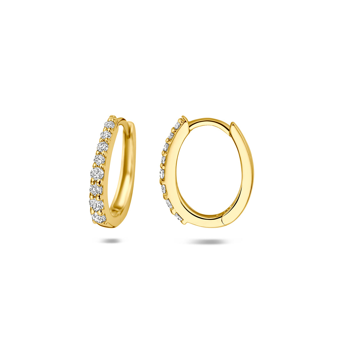 Fantasy Collection Klapoorringen lab grown diamant 14K geelgoud 0.30ct (2x 0.15ct) f vs 14 mm - afbeelding 3