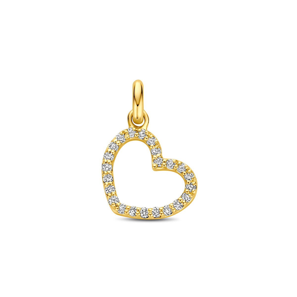 Fantasy Collection Hanger hartje lab grown diamant 14K geelgoud 0.18ct f vs 11 mm