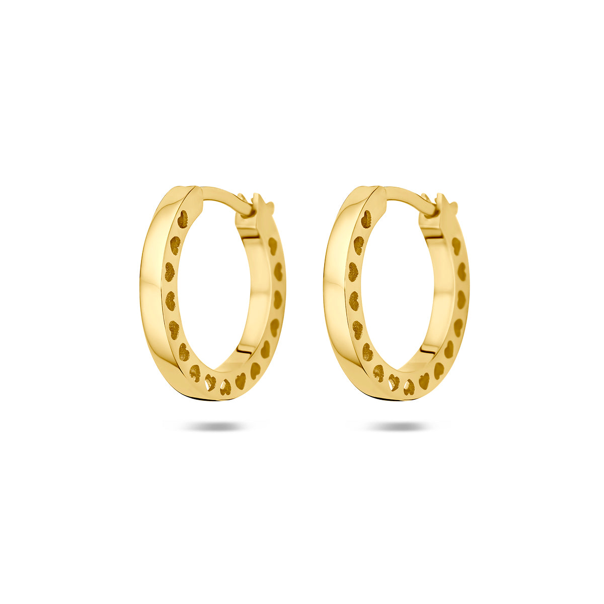 Fantasy Collection Klapoorringen hartjes 14K geelgoud 2 mm
