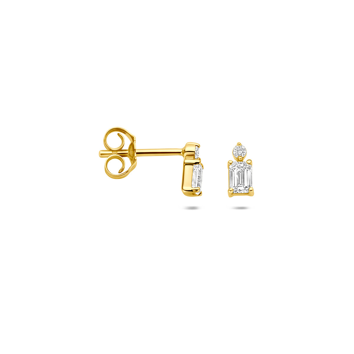 Fantasy Collection Oorknoppen lab grown diamant 14K geelgoud 0.32ct (2x 0.16ct) g vs 6,5 mm - afbeelding 3