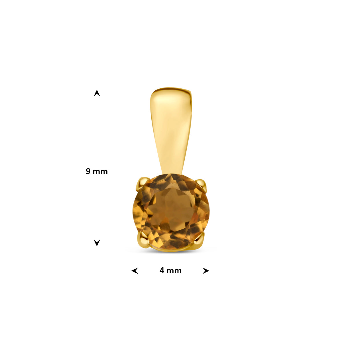 Fantasy Collection Hanger citrien 14K geelgoud 9 mm - afbeelding 4