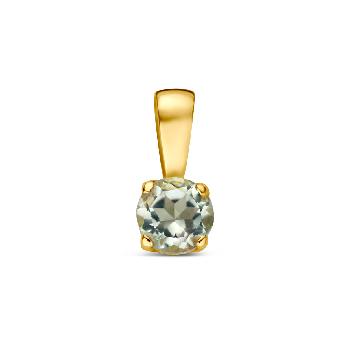 Fantasy Collection Hanger groen amethist 14K geelgoud 9 mm