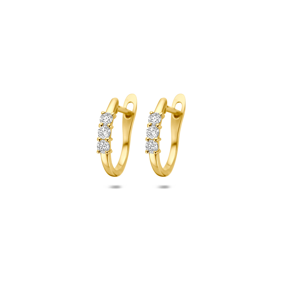Fantasy Collection Klapoorringen diamant 14K geelgoud 0.23ct (2x 0.115ct) h si 12 mm