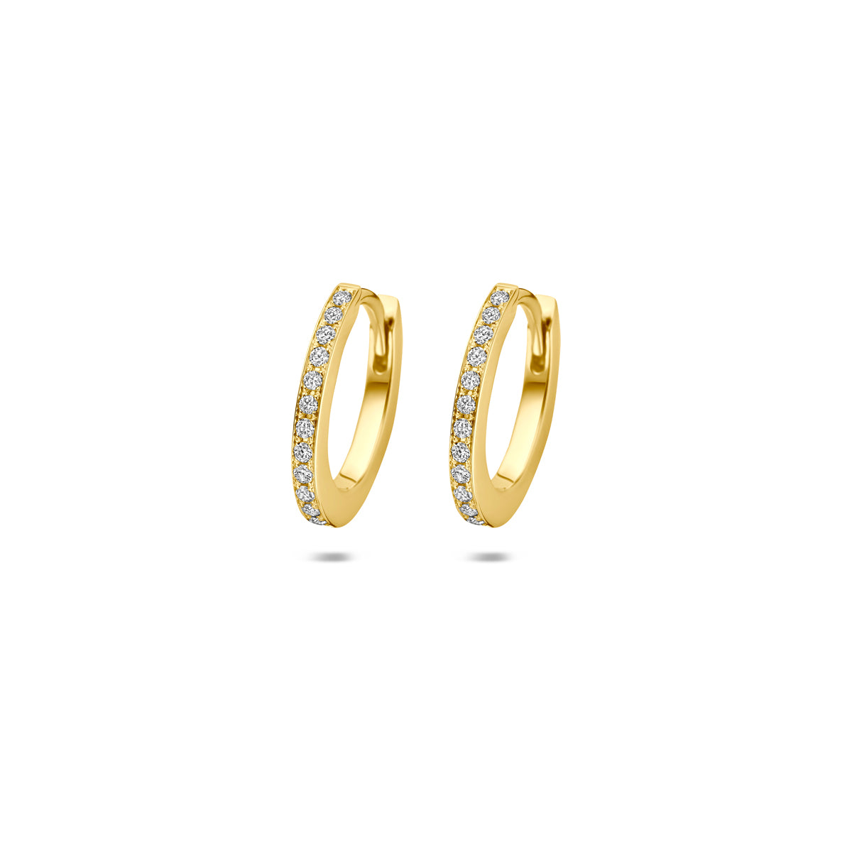 Fantasy Collection Klapoorringen buis 14K geelgoud 1,5 mm diamant h si