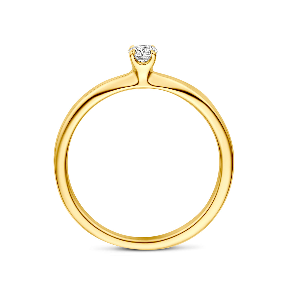Ring diamant 0.21ct h si 14K geelgoud wit