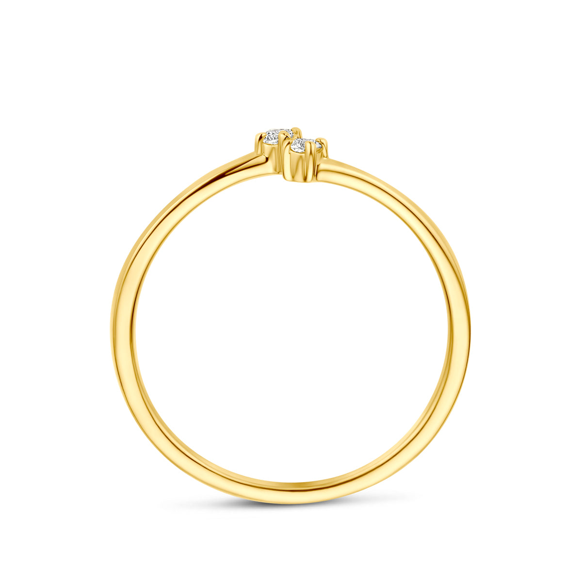 Ring diamant 0.05ct h si 14K geelgoud wit