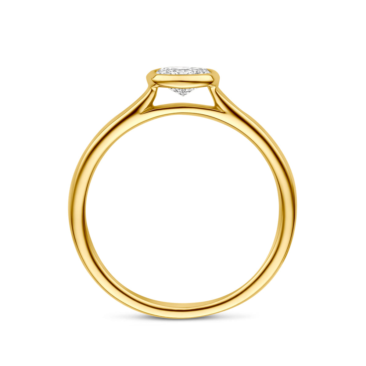 Ring diamant 0.42ct h si 14K geelgoud