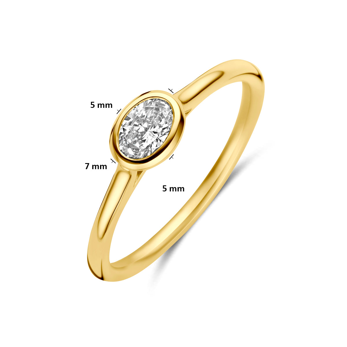 Ring diamant 0.42ct h si 14K geelgoud