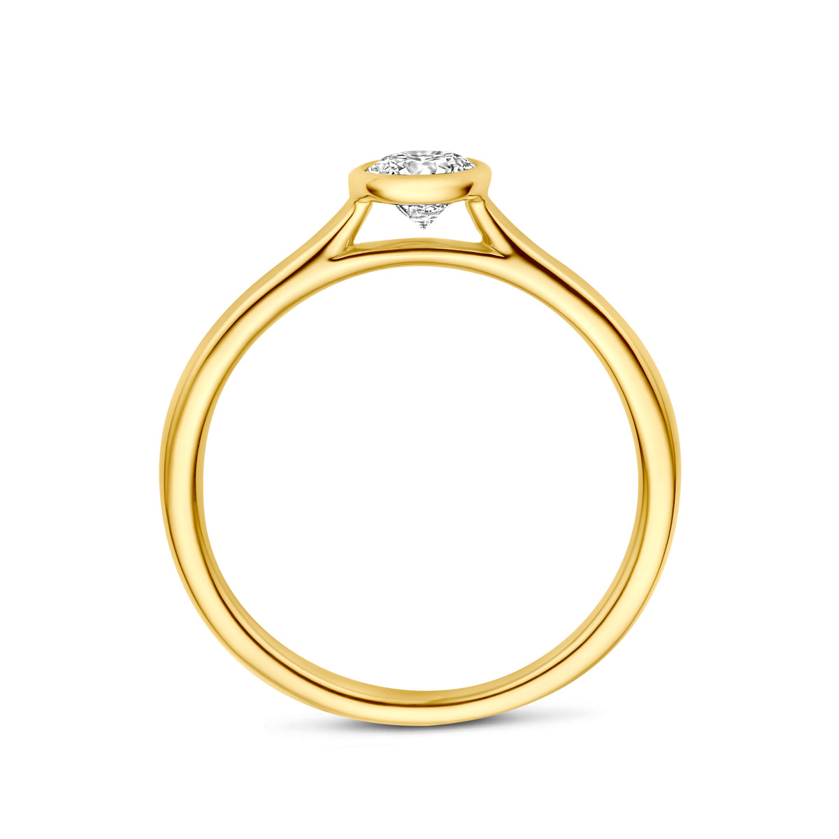 Ring diamant 0.40ct h si 14K geelgoud